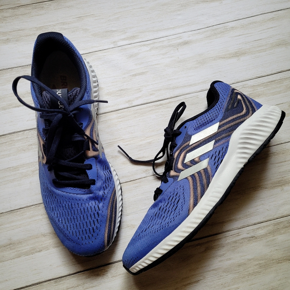 Adidas Aerobounce 2 Running Shoes Lilac/Silver Women's 10 AQ0540 Sneakers Gym - Picture 3 of 12